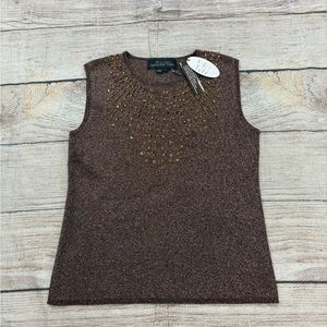Fabulous furs bronze  Embellished Tank Top